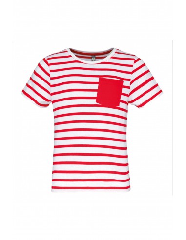 T-shirt rayé marin avec poche manches courtes enfant - K379-Accueil-Alchimistes