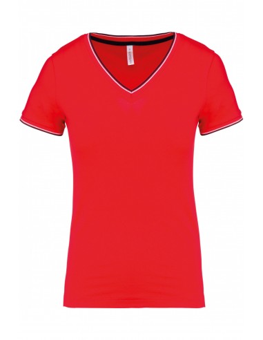 T-shirt maille piquée col V femme - K394-Accueil-Alchimistes