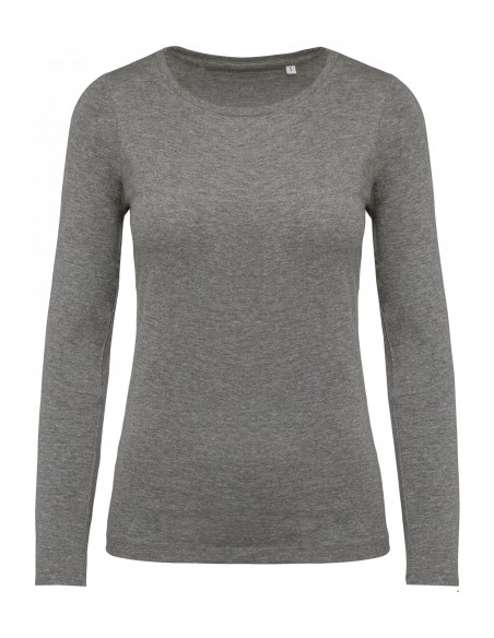 T-shirt coton Bio col rond manches longues femme - K392-Accueil-Alchimistes