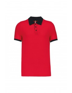 Polo piqué bicolore homme -...