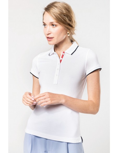 Polo maille piquée manches courtes femme - K252-Accueil-Alchimistes