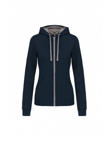 Sweat-shirt zippé capuche contrastée femme - K467-Accueil-Alchimistes