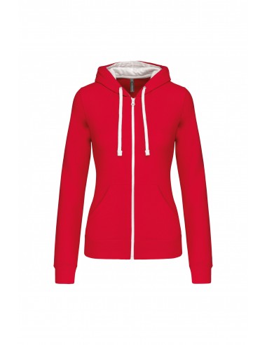 Sweat-shirt zippé capuche contrastée femme - K467-Accueil-Alchimistes