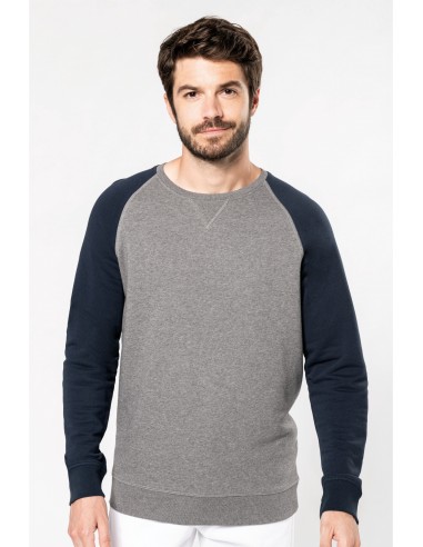 Sweat-shirt Bio bicolore col rond manches raglan homme - K491-Accueil-Alchimistes