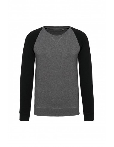 Sweat-shirt Bio bicolore col rond manches raglan homme - K491-Accueil-Alchimistes