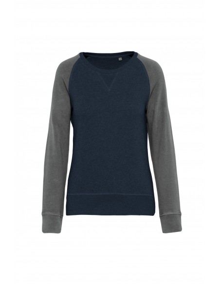 Sweat-shirt Bio bicolore col rond manches raglan femme - K492-Accueil-Alchimistes