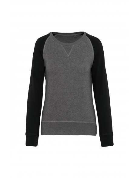 Sweat-shirt Bio bicolore col rond manches raglan femme - K492-Accueil-Alchimistes