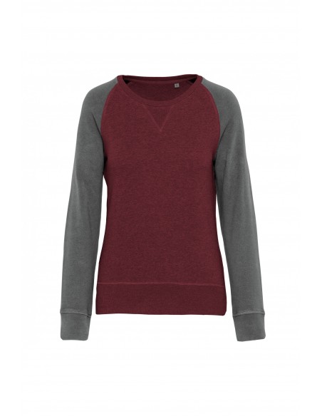 Sweat-shirt Bio bicolore col rond manches raglan femme - K492-Accueil-Alchimistes