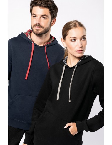 Sweat-shirt à capuche contrastée à motifs unisexe - K4013-Accueil-Alchimistes