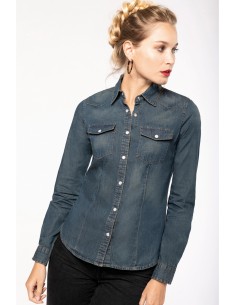 Chemise denim manches...