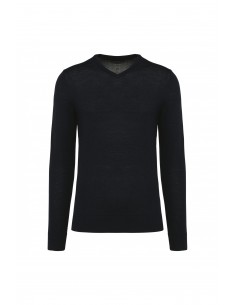 Pull Mérinos col V homme -...