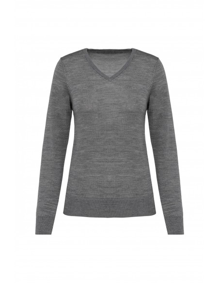 Pull Mérinos col V femme - PK911-Accueil-Alchimistes