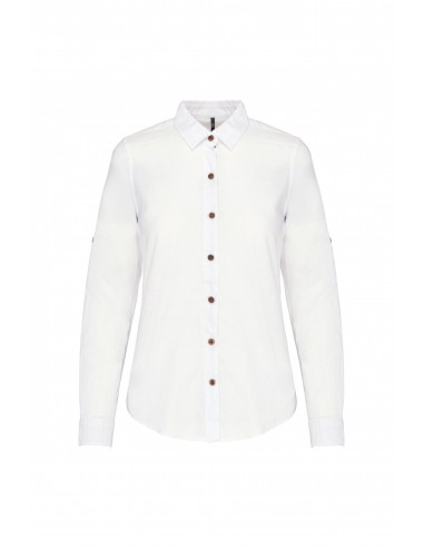 Chemise lin et coton manches longues femme - K589-Accueil-Alchimistes