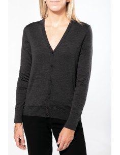 Cardigan boutonné mérinos...