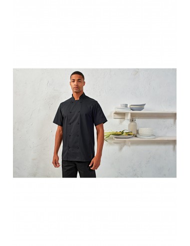 Veste chef cuisinier manches courtes Coolchecker® - PR902-Accueil-Alchimistes