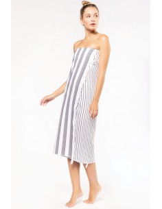 Fouta rayée avec franges -...