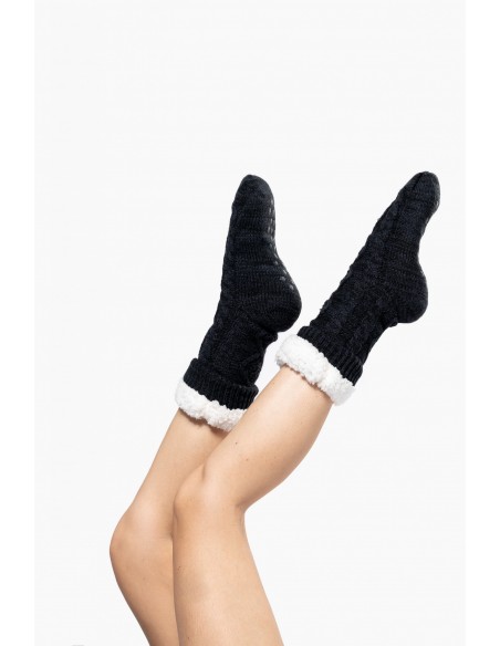 Chaussettes lounge doublées sherpa - K815-Accueil-Alchimistes