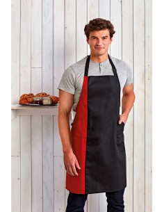 Tablier à bavette bicolore...