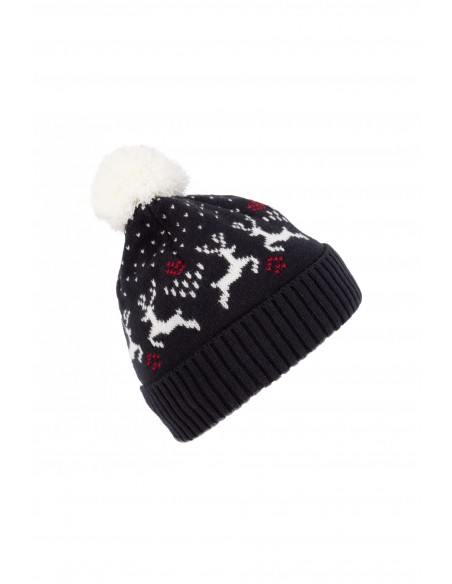 Bonnet de Noël motifs rennes - KP512-Accueil-Alchimistes