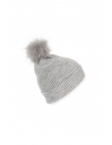 Bonnet à pompon tricoté en fil recyclé - KP555-Accueil-Alchimistes