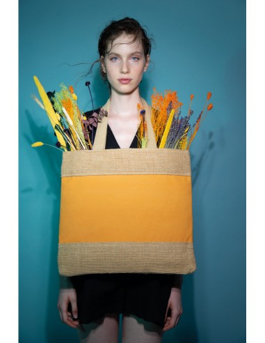 Sac shopping en coton et fils de jute tressée - KI0294