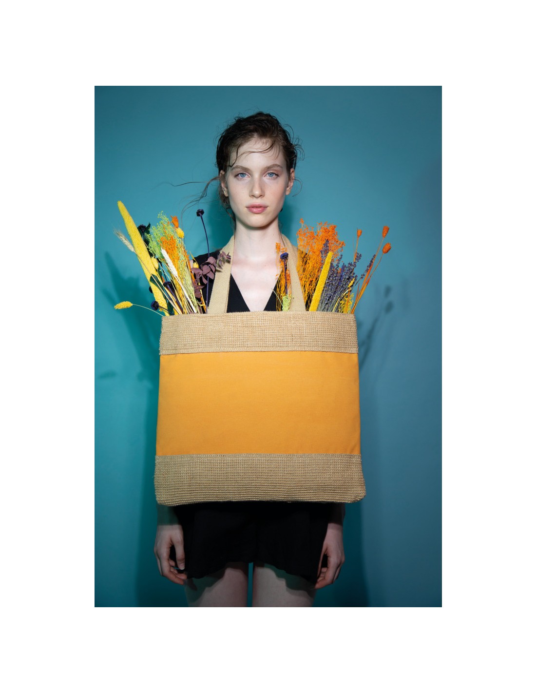 Sac shopping en coton et fils de jute tressée - KI0294