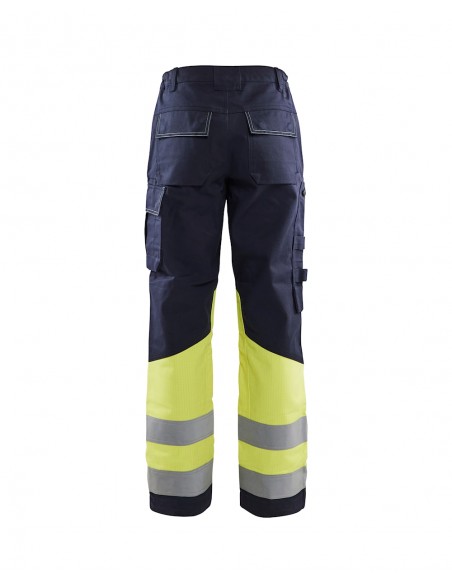 Pantalon Multinormes Femme Marine/Jaune Fluo 34-Accueil-Alchimistes