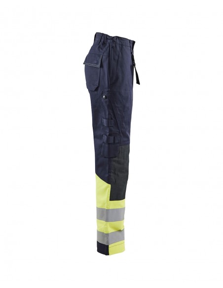 Pantalon Multinormes Femme Marine/Jaune Fluo 34-Accueil-Alchimistes