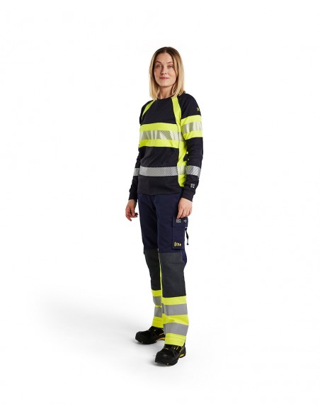 Pantalon Multinormes Femme Marine/Jaune Fluo 34-Accueil-Alchimistes