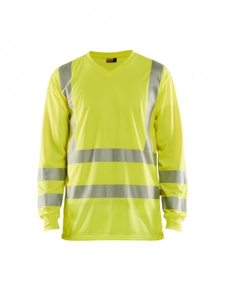 T-Shirt Manches Longues Col V Haute-Visibilité Anti-UV-Accueil-Alchimistes