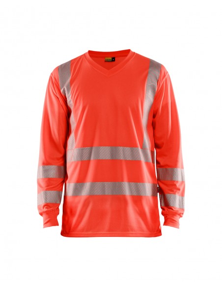 T-Shirt Manches Longues Col V Haute-Visibilité Anti-UV-Accueil-Alchimistes