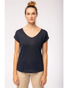 NS321 - T-shirt en lin col...