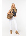 NS135 - Sac panier rayé en jonc de mer