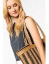 NS135 - Sac panier rayé en jonc de mer