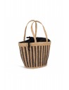 NS135 - Sac panier rayé en jonc de mer