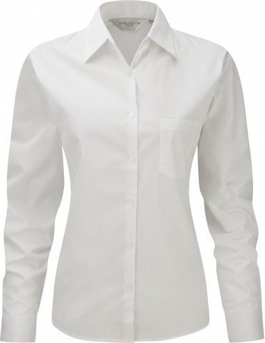 Chemise femme popeline pur coton manches longues - RU936F-Chemises / pulls-Alchimistes