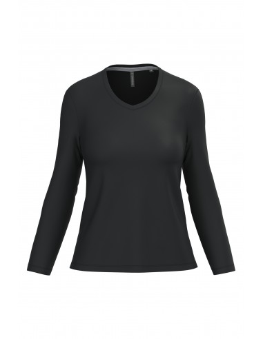 T-shirt col V manches longues femme - K382-T-Shirts-Alchimistes