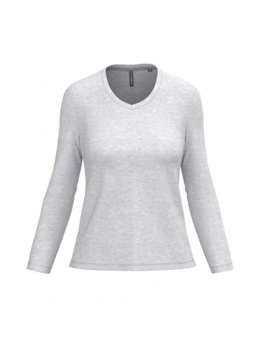 T-shirt col V manches longues femme - K382-T-Shirts-Alchimistes