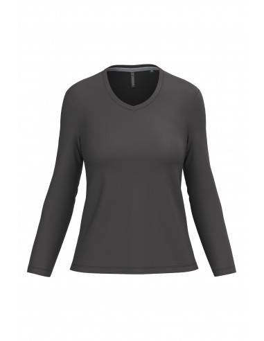 T-shirt col V manches longues femme - K382-T-Shirts-Alchimistes