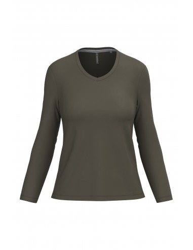T-shirt col V manches longues femme - K382-T-Shirts-Alchimistes