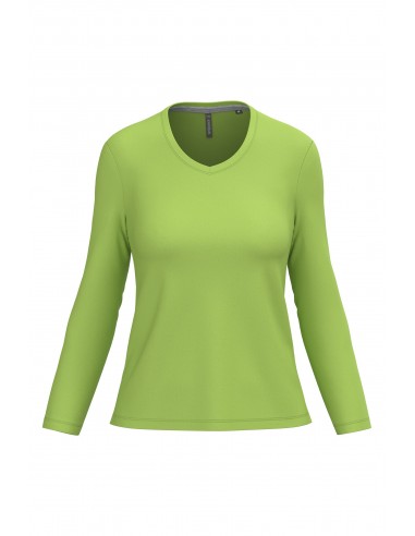 T-shirt col V manches longues femme - K382-T-Shirts-Alchimistes