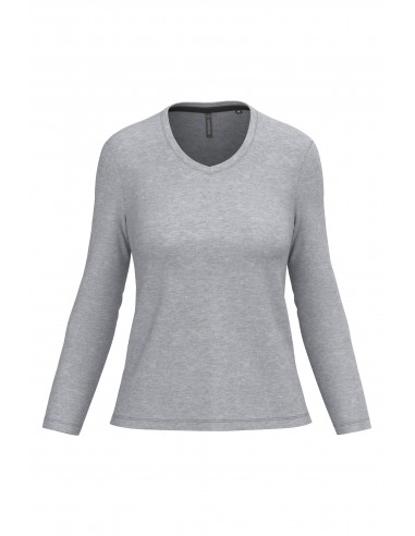 T-shirt col V manches longues femme - K382-T-Shirts-Alchimistes