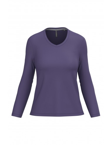 T-shirt col V manches longues femme - K382-T-Shirts-Alchimistes