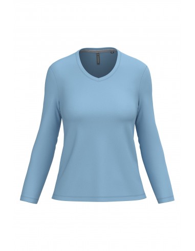 T-shirt col V manches longues femme - K382-T-Shirts-Alchimistes