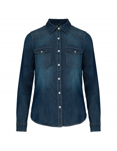Chemise denim manches longues femme - K518-Chemises / pulls-Alchimistes