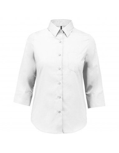 Chemise popeline polycoton manches 3/4 entretien facile femme - K558-Chemises / pulls-Alchimistes