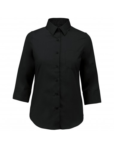 Chemise popeline polycoton manches 3/4 entretien facile femme - K558-Chemises / pulls-Alchimistes
