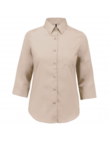 Chemise popeline polycoton manches 3/4 entretien facile femme - K558-Chemises / pulls-Alchimistes