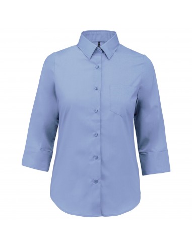 Chemise popeline polycoton manches 3/4 entretien facile femme - K558-Chemises / pulls-Alchimistes