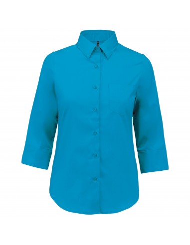Chemise popeline polycoton manches 3/4 entretien facile femme - K558-Chemises / pulls-Alchimistes